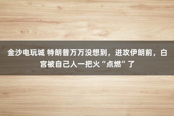 金沙电玩城 特朗普万万没想到，进攻伊朗前，白宫被自己人一把火“点燃”了