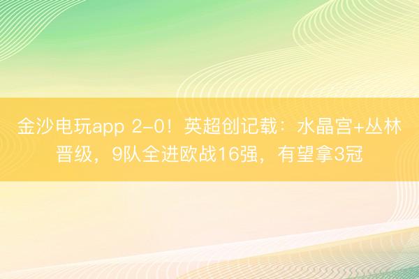 金沙电玩app 2-0!英超创记载:水晶宫+丛林晋级,9队全进欧战16强,有望拿3冠